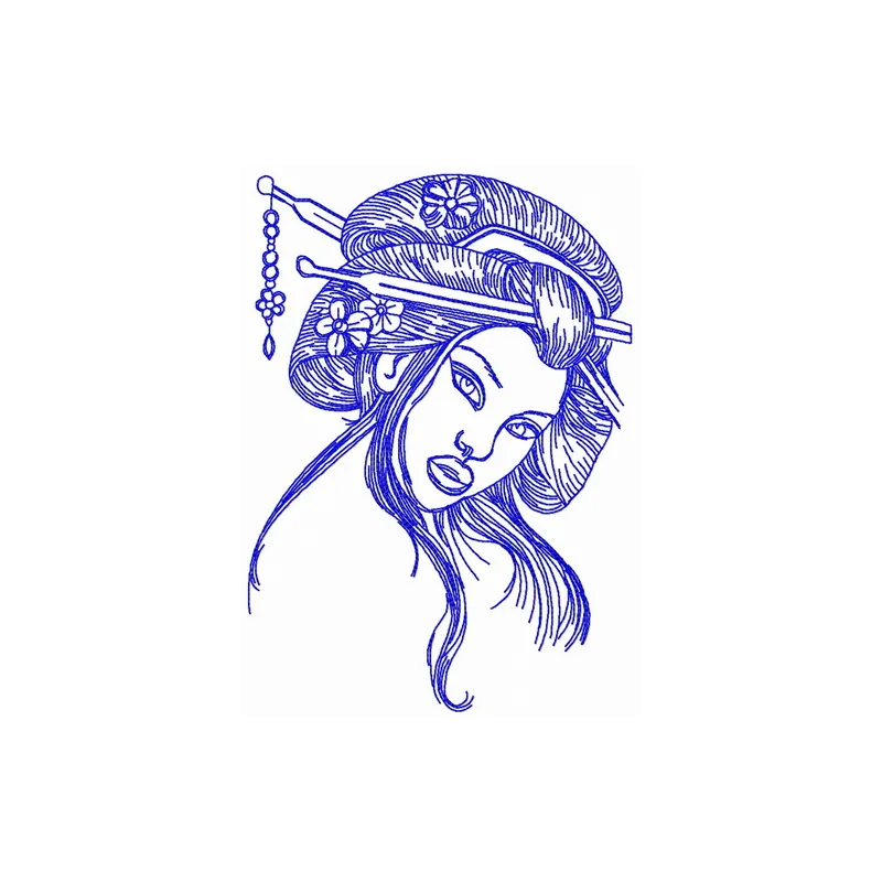 Shy Japanese embroidery design featuring delicate motifs ideal for embellishing garments and home decor.