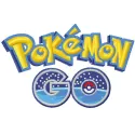Embroidery design of the Pokemon Go logo, showcasing intricate stitching for creative projects.