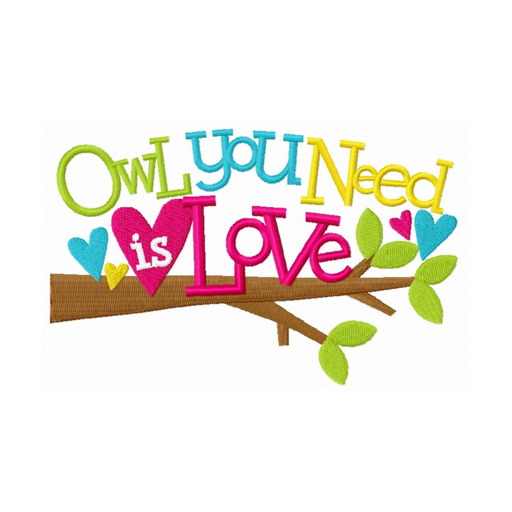 Owl you need is love embroidery design - Embroidery Design