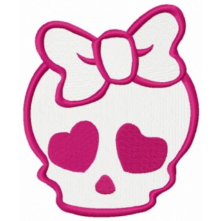 Girl's skull embroidery design - Embroidery Design