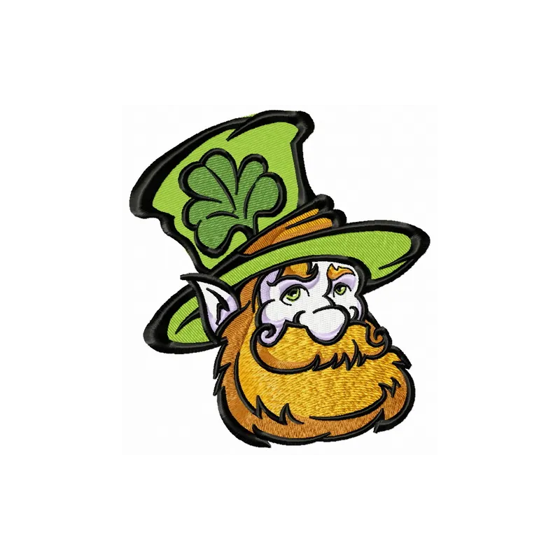 Leprechaun 6 embroidery design showcasing a charming leprechaun for St. Patrick's Day projects.