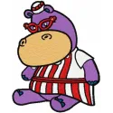 Hallie Hippo 9 embroidery design from Doc McStuffins, showcasing a colorful stitched motif for creative projects.