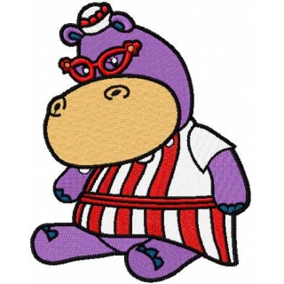 Hallie Hippo 9 embroidery design - Embroidery Design