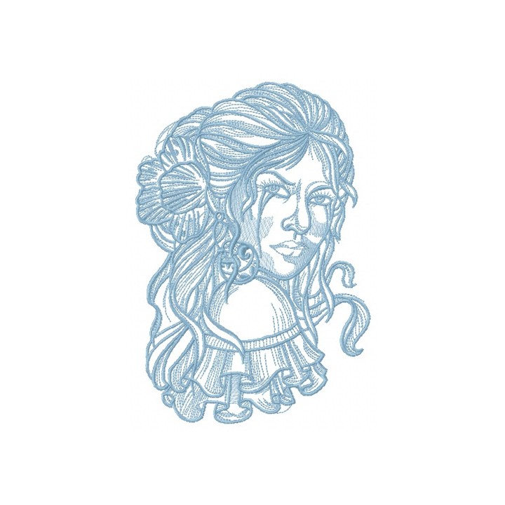 Spanish beauty 3 embroidery design - Embroidery Design