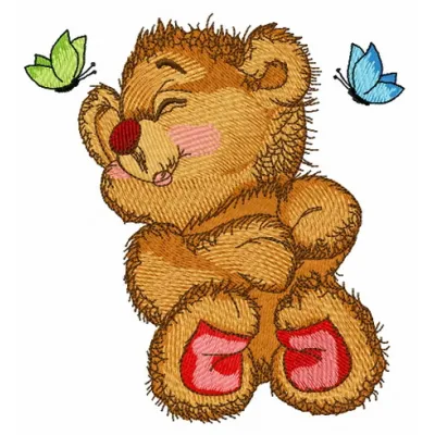 Preview of the Sweet Teddy's Dreams embroidery design featuring a cute teddy bear for stitching projects.