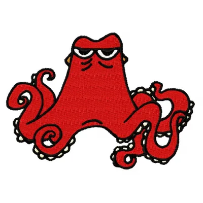 Hank embroidery design featuring the playful octopus from Finding Nemo, showcasing vibrant stitching patterns.