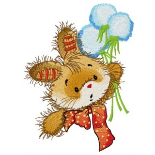 Bunny with dandelions embroidery design - Embroidery Design