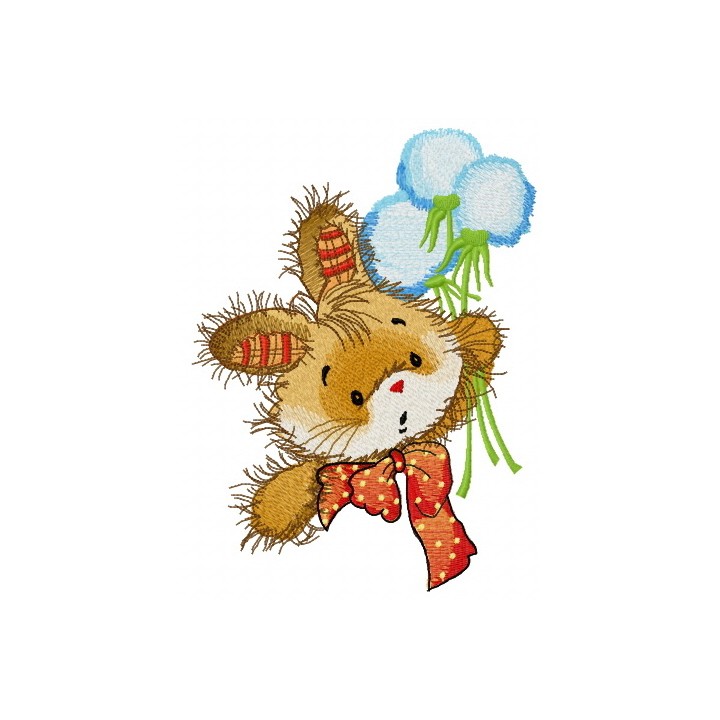 Bunny with dandelions embroidery design - Embroidery Design