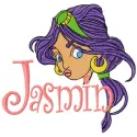 Jasmine Princess embroidery design featuring a charming princess motif for creative stitching projects.