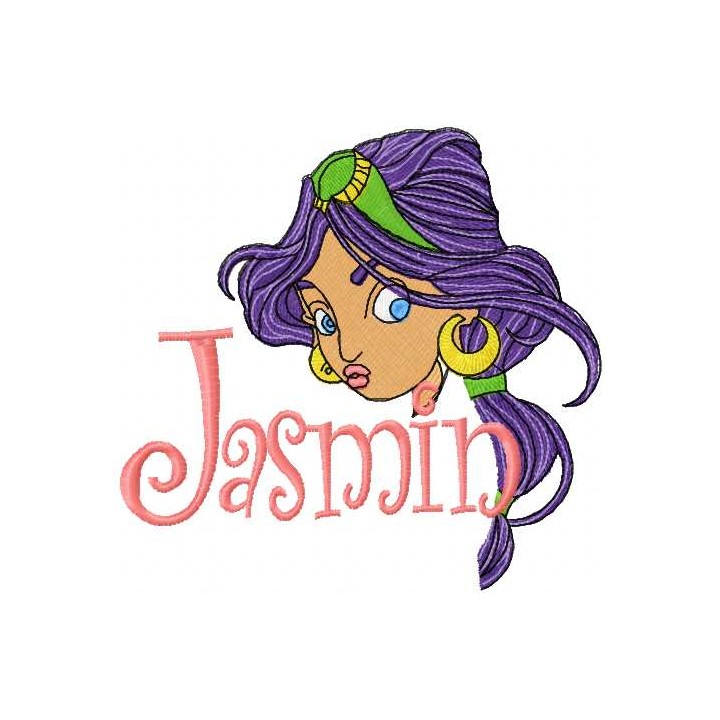Jasmine Princess embroidery design - Embroidery Design
