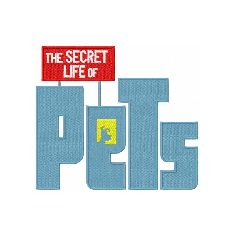 Embroidery design featuring characters from The Secret Life of Pets, ideal for t-shirts and tote bags.