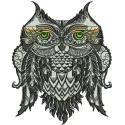 Owl granny 2 embroidery design showcasing a whimsical owl motif, ideal for stitching on shirts or pillows.