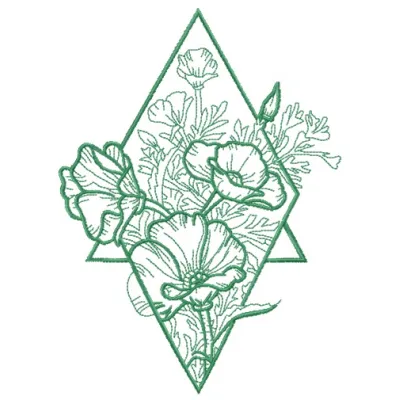 Preview of Composition with Poppies 2 embroidery design featuring vibrant floral motifs for creative stitching projects.