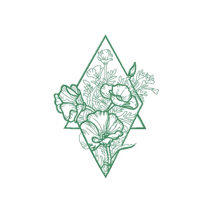 Composition with poppies 2 embroidery design - Embroidery Design