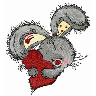 Bunny hugs your heart 4 embroidery design - Embroidery Design