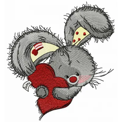 Bunny hugs your heart 4 embroidery design featuring a cute bunny embracing a heart, perfect for various projects.