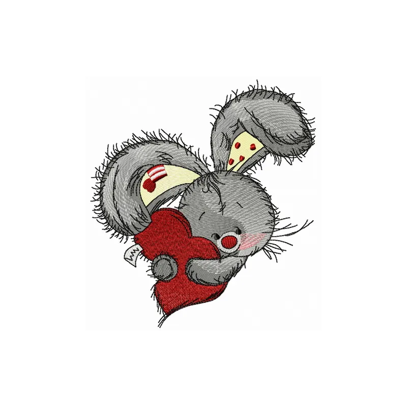 Bunny hugs your heart 4 embroidery design featuring a cute bunny embracing a heart, perfect for various projects.