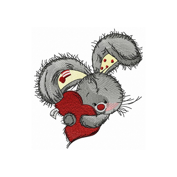 Bunny hugs your heart 4 embroidery design - Embroidery Design