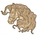 Preview of a romantic horse embroidery design featuring elegant stitching patterns for various projects.