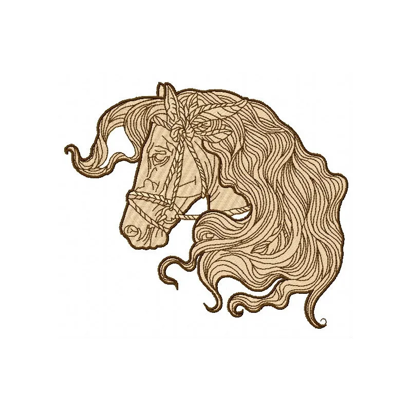 Preview of a romantic horse embroidery design featuring elegant stitching patterns for various projects.