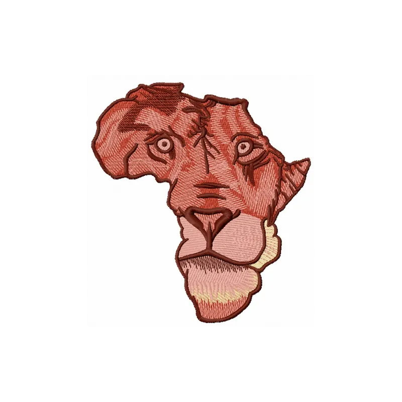 Preview of Africa Lion 4 embroidery design, showcasing a majestic lion motif perfect for stitching on apparel or home decor.
