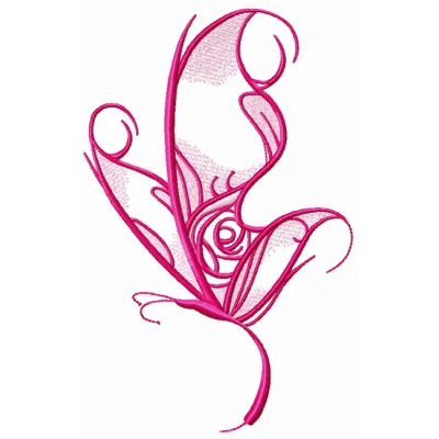 Rose pattern butterfly 2 embroidery design showcasing a delicate butterfly with floral elements, perfect for various project…