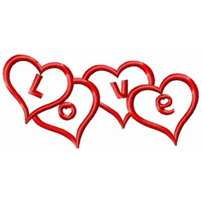 Preview of Love Decoration 2 embroidery design, featuring intricate stitching patterns for Valentine's Day projects.