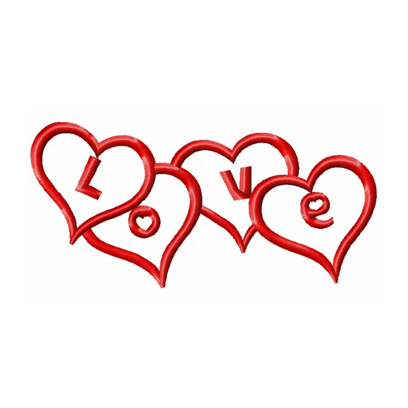 Preview of Love Decoration 2 embroidery design, featuring intricate stitching patterns for Valentine's Day projects.