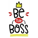 Be the boss embroidery design featuring a motivational quote, ideal for t-shirts and tote bags.