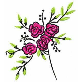 Tiny rose flowers embroidery design - Embroidery Design