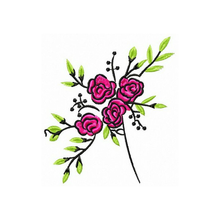 Tiny rose flowers embroidery design - Embroidery Design