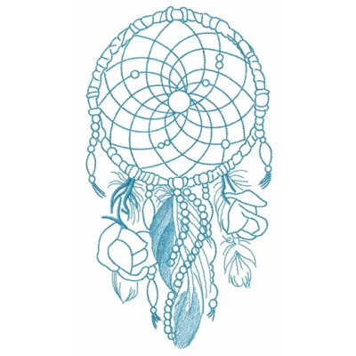Romantic dreamcatcher 3 embroidery design showcasing intricate patterns, ideal for embellishing pillows and tote bags.