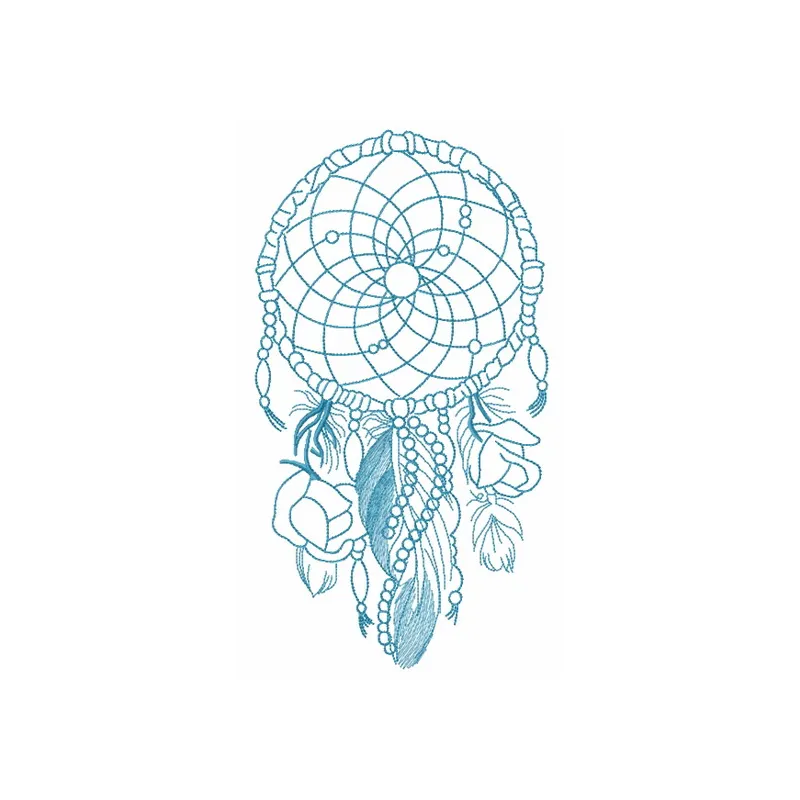 Romantic dreamcatcher 3 embroidery design showcasing intricate patterns, ideal for embellishing pillows and tote bags.