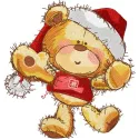 Teddy Happy Christmas time embroidery design featuring a cheerful teddy bear in a festive setting.