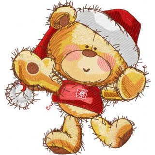 Teddy Happy Christmas time embroidery design - Embroidery Design