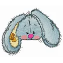 Excuse me 4 embroidery design featuring playful bunnies, ideal for embellishing t-shirts or baby onesies.