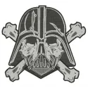 Darth Vader crossed bones embroidery design featuring iconic Star Wars elements for crafting projects.