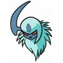 Absol embroidery design featuring the popular Pokemon character, perfect for stitching on apparel and accessories.