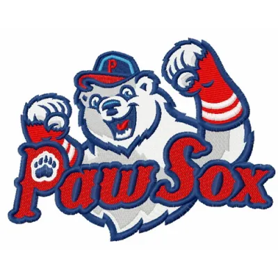 Pawtucket Red Sox logo embroidery design featuring intricate stitching details for baseball enthusiasts.