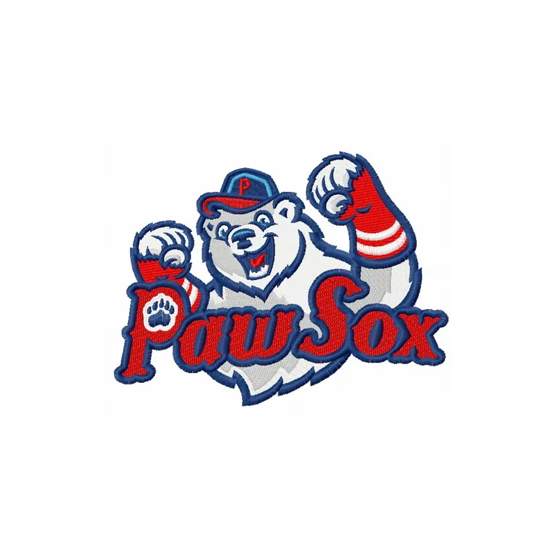 Pawtucket Red Sox logo embroidery design featuring intricate stitching details for baseball enthusiasts.