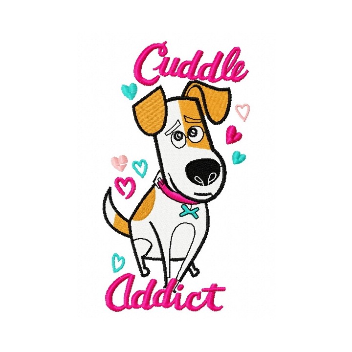 Cuddle Addict embroidery design - Embroidery Design