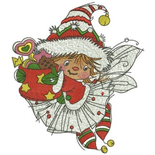 Santa's fairy embroidery design - Embroidery Design