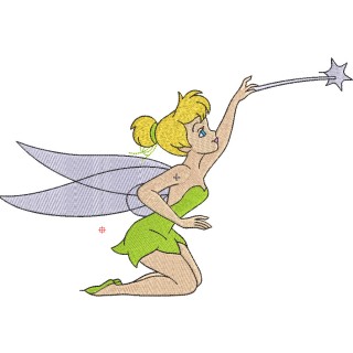 Tinkerbell with magic wand embroidery design - Embroidery Design