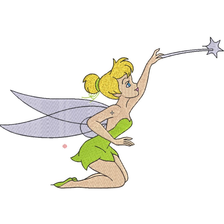 Tinkerbell with magic wand embroidery design - Embroidery Design