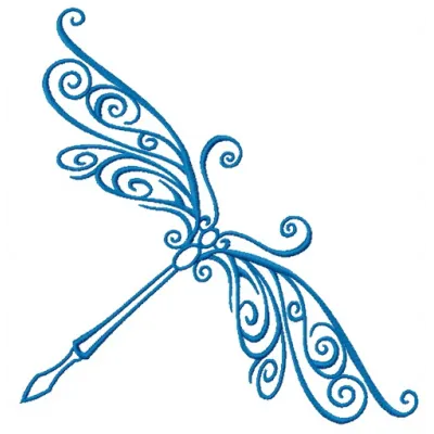 Preview of the Delicate Dragonfly 2 embroidery design featuring intricate stitching patterns for creative projects.