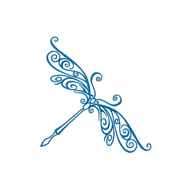 Preview of the Delicate Dragonfly 2 embroidery design featuring intricate stitching patterns for creative projects.