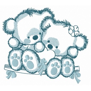 Bears on a teeter 4 embroidery design - Embroidery Design
