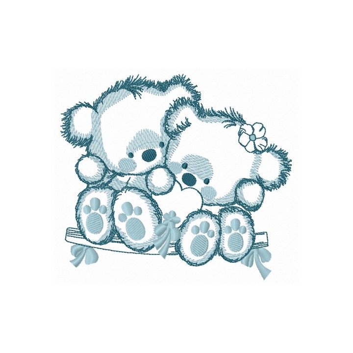 Bears on a teeter 4 embroidery design - Embroidery Design