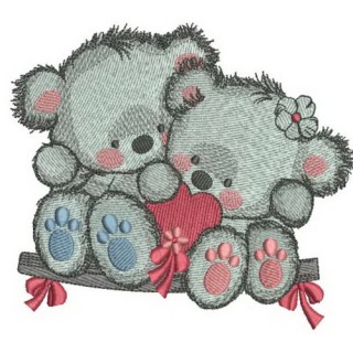 Bears on a teeter 3 embroidery design - Embroidery Design