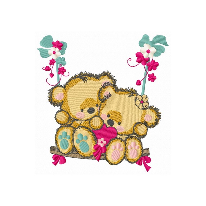 Bears on a teeter 2 embroidery design - Embroidery Design